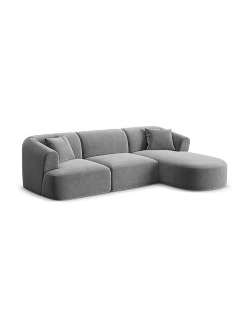 Talia Modulares Ecksofa aus Samt für 4 Personen, grau, 256 x 156 x 70 cm
