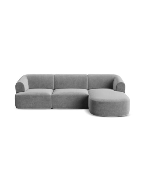 Talia Modulares Ecksofa aus Samt für 4 Personen, grau, 256 x 156 x 70 cm