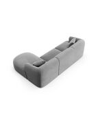 Talia Modulares Ecksofa aus Samt für 4 Personen, grau, 256 x 156 x 70 cm