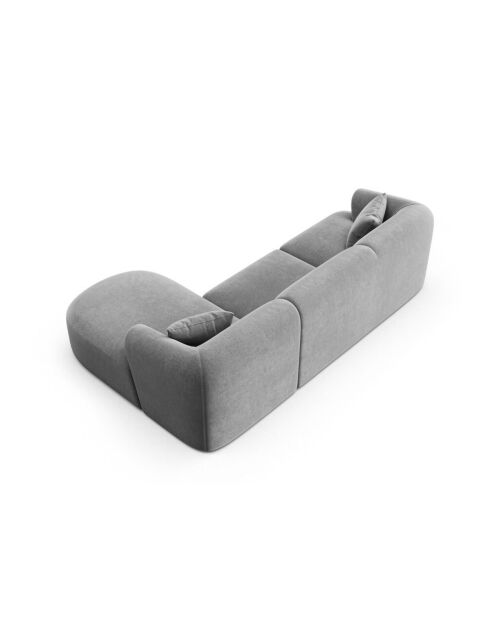 Talia Modulares Ecksofa aus Samt für 4 Personen, grau, 256 x 156 x 70 cm