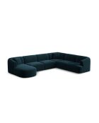 Talia Modulares Ecksofa aus Samt mit Panoramablick für 7 Personen, Petrol Deep Petrol, 330 x 255 x 70 cm