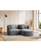Talia Modulares 3-Sitzer-Ecksofa aus Samt, grau, 180 x 156 x 70 cm