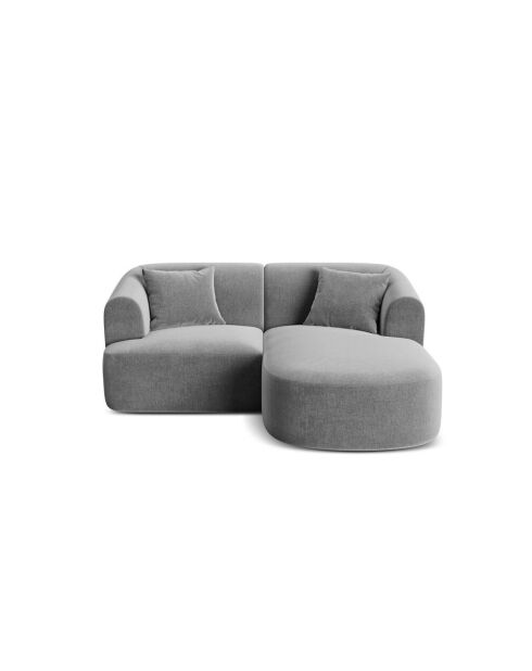 Talia Modulares 3-Sitzer-Ecksofa aus Samt, grau, 180 x 156 x 70 cm