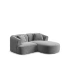 Talia Modulares 3-Sitzer-Ecksofa aus Samt, grau, 180 x 156 x 70 cm