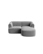 Talia Modulares 3-Sitzer-Ecksofa aus Samt, grau, 180 x 156 x 70 cm