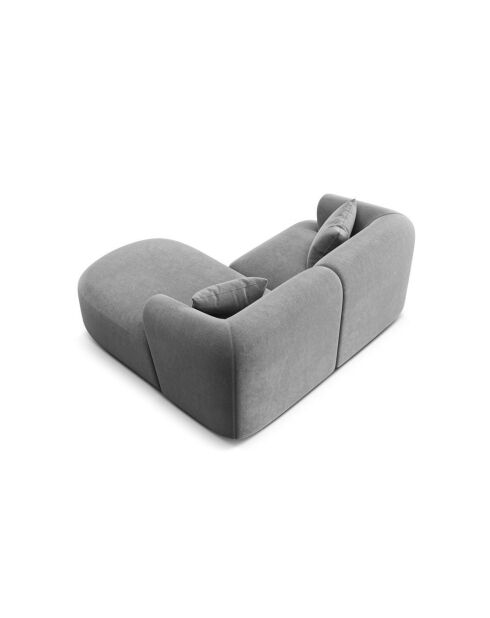 Talia Modulares 3-Sitzer-Ecksofa aus Samt, grau, 180 x 156 x 70 cm