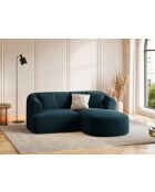 Divano angolare destro Talia Petroleum Deep Petrol a 3 posti modulare in velluto, 180 x 156 x 70 cm