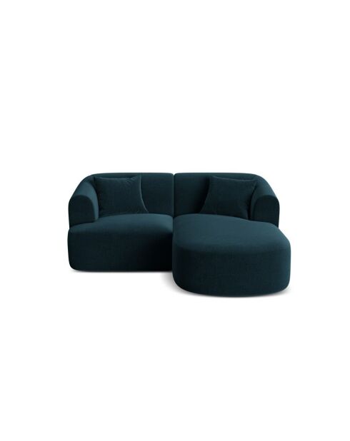 Talia Modulares Ecksofa aus Samt für 3 Personen, Petrolblau, 180 x 156 x 70 cm