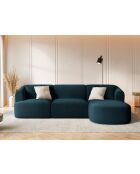 Divano angolare destro Talia Petrol Deep Petrol a 4 posti modulare in velluto - 256x156x70 cm