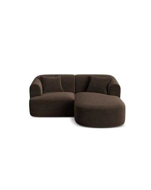 Talia Modulares Ecksofa aus Samt für 3 Personen, schokoladenbraun, 180 x 156 x 70 cm