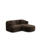 Talia Modulares Ecksofa aus Samt für 3 Personen, schokoladenbraun, 180 x 156 x 70 cm
