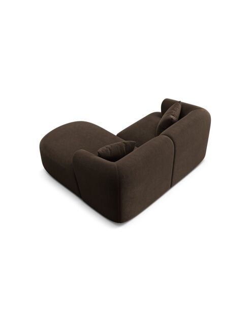 Talia Modulares Ecksofa aus Samt für 3 Personen, schokoladenbraun, 180 x 156 x 70 cm