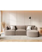 Talia Modulares Ecksofa für 4 Personen, Samt, für rechts, 256 x 156 x 70 cm, Dunkelbeige