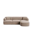 Talia Modulares Ecksofa für 4 Personen, Samt, für rechts, 256 x 156 x 70 cm, Dunkelbeige
