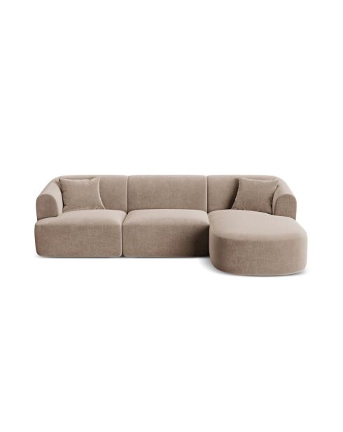 Talia Modulares Ecksofa für 4 Personen, Samt, für rechts, 256 x 156 x 70 cm, Dunkelbeige