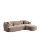 Talia Modulares Ecksofa für 4 Personen, Samt, für rechts, 256 x 156 x 70 cm, Dunkelbeige