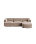 Talia Modulares Ecksofa für 4 Personen, Samt, für rechts, 256 x 156 x 70 cm, Dunkelbeige
