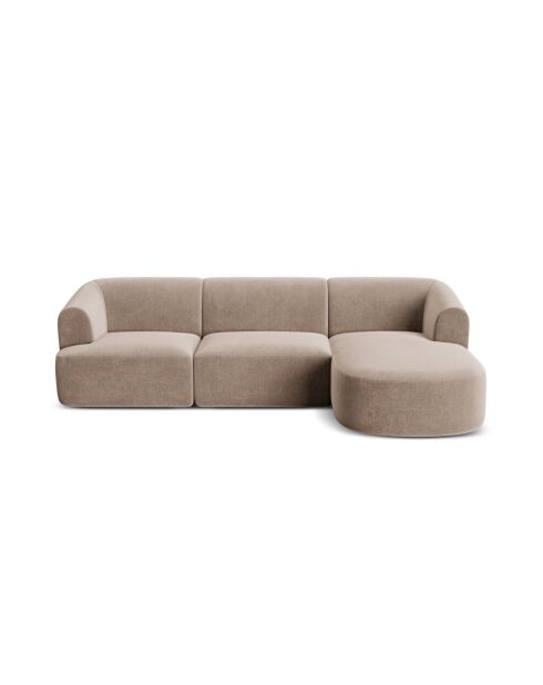 Talia Modulares Ecksofa für 4 Personen, Samt, für rechts, 256 x 156 x 70 cm, Dunkelbeige