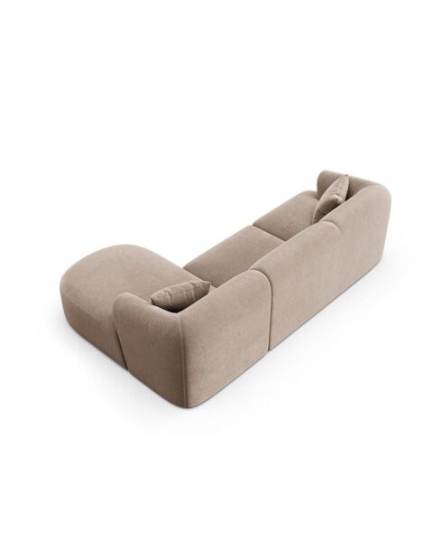 Talia Modulares Ecksofa für 4 Personen, Samt, für rechts, 256 x 156 x 70 cm, Dunkelbeige
