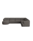 Talia 7-zits grijze modulaire panoramische hoekbank rechts - 330x255x70 cm