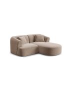 Talia Modulares Ecksofa aus Samt für rechts, 180 x 156 x 70 cm, Dunkelbeige