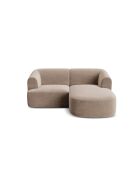 Talia Modulares Ecksofa aus Samt für rechts, 180 x 156 x 70 cm, Dunkelbeige