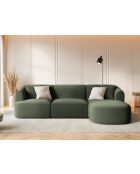 Talia Modulares Ecksofa aus Samt für 4 Personen, für rechts, 256 x 156 x 70 cm, Grün