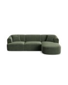 Talia Modulares Ecksofa aus Samt für 4 Personen, für rechts, 256 x 156 x 70 cm, Grün