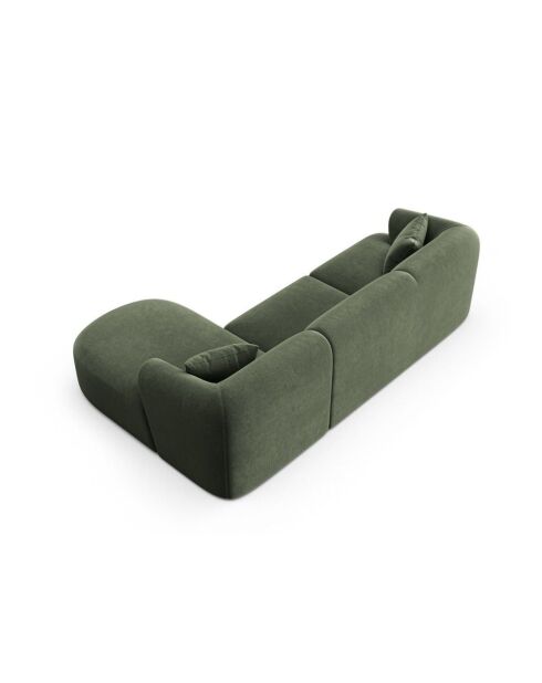 Talia Modulares Ecksofa aus Samt für 4 Personen, für rechts, 256 x 156 x 70 cm, Grün