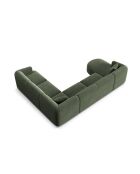 Talia 7-zitsbank in groen fluweel, modulaire panoramische hoekbank, rechts, 330x255x70 cm
