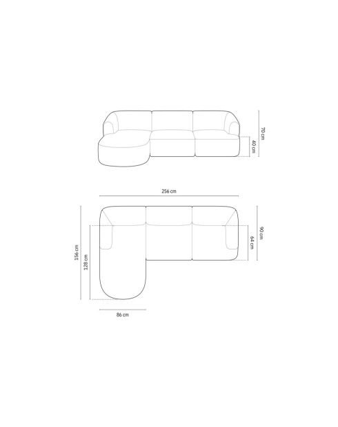 Talia Modulares Ecksofa für 4 Personen, rechts, 256 x 156 x 70 cm, Grün