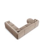 Talia Modulares Ecksofa mit Panoramablick für rechts, dunkelbeiger Samt, 330 x 255 x 70 cm