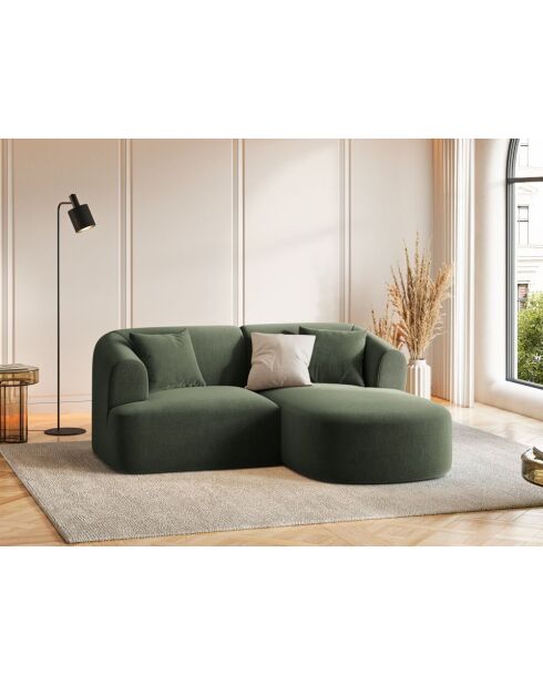 Talia Modulares Ecksofa aus Samt für 3 Personen, grün, 180 x 156 x 70 cm