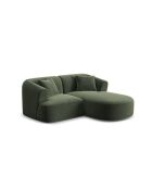 Talia Modulares Ecksofa aus Samt für 3 Personen, grün, 180 x 156 x 70 cm