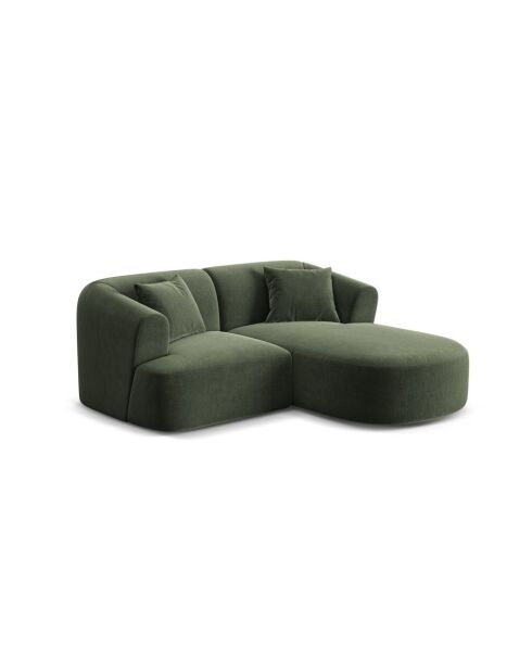 Talia Modulares Ecksofa aus Samt für 3 Personen, grün, 180 x 156 x 70 cm