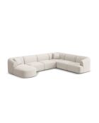 Talia 7-zits lichtbeige modulaire panoramische hoekbank rechts - 330x255x70 cm