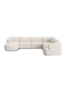 Talia 7-zits lichtbeige modulaire panoramische hoekbank rechts - 330x255x70 cm