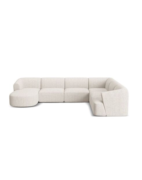 Talia 7-zits lichtbeige modulaire panoramische hoekbank rechts - 330x255x70 cm
