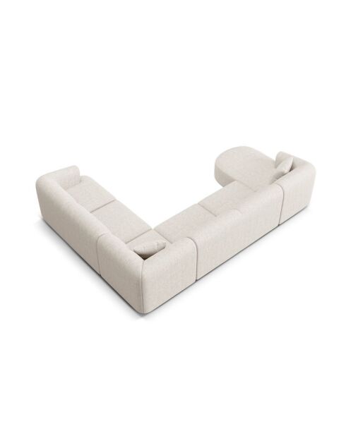 Talia 7-zits lichtbeige modulaire panoramische hoekbank rechts - 330x255x70 cm