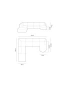 Talia 7-zits lichtbeige modulaire panoramische hoekbank rechts - 330x255x70 cm