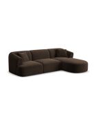 Talia Modulares Ecksofa aus Samt für 4 Personen, schokoladenbraun, für rechts, 256 x 156 x 70 cm