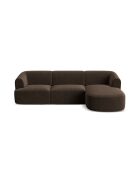 Talia Modulares Ecksofa aus Samt für 4 Personen, schokoladenbraun, für rechts, 256 x 156 x 70 cm