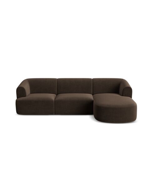 Talia Modulares Ecksofa aus Samt für 4 Personen, schokoladenbraun, für rechts, 256 x 156 x 70 cm