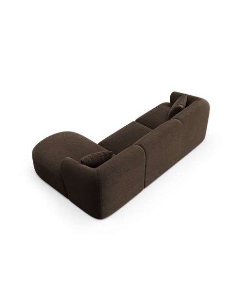 Talia Modulares Ecksofa aus Samt für 4 Personen, schokoladenbraun, für rechts, 256 x 156 x 70 cm