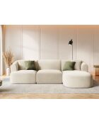 Talia Modulares Ecksofa für 4 Personen, Samt, für rechts, 256 x 156 x 70 cm, hellbeige