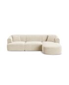 Talia Modulares Ecksofa für 4 Personen, Samt, für rechts, 256 x 156 x 70 cm, hellbeige