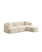 Talia Modulares Ecksofa für 4 Personen, Samt, für rechts, 256 x 156 x 70 cm, hellbeige