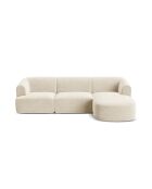 Talia Modulares Ecksofa für 4 Personen, Samt, für rechts, 256 x 156 x 70 cm, hellbeige