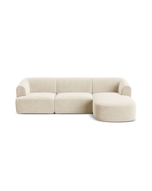 Talia Modulares Ecksofa für 4 Personen, Samt, für rechts, 256 x 156 x 70 cm, hellbeige