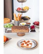 Présentoir pour aliments BSM1017 argent//bois - 33x13x5 cm